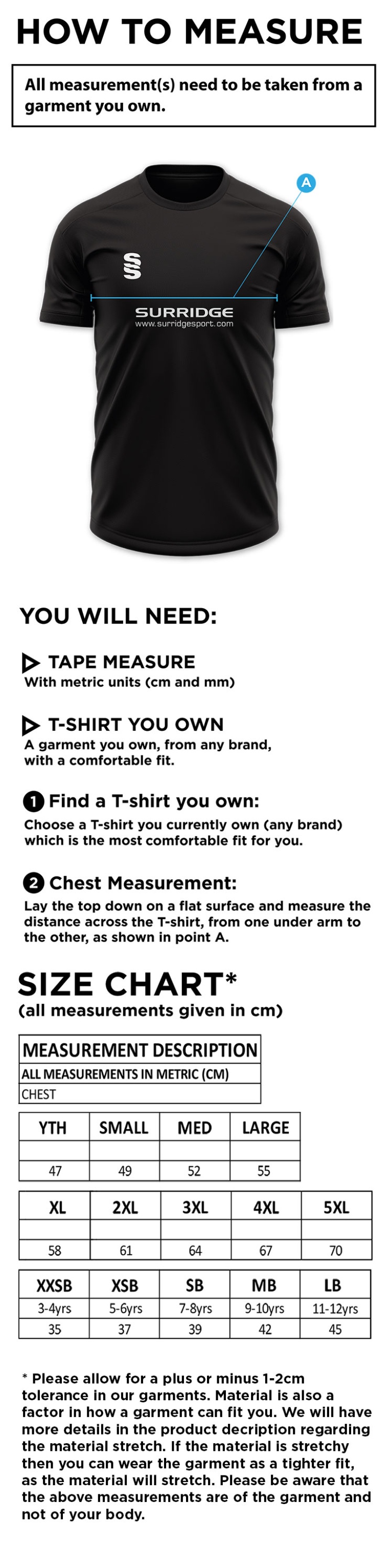 Old Isleworthians CC - Blade Polo - Size Guide